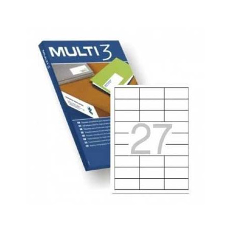 Etiquetas autocolantes 70x30 Multi3 - Pacote com 100 folhas A4 (2700 unidades)