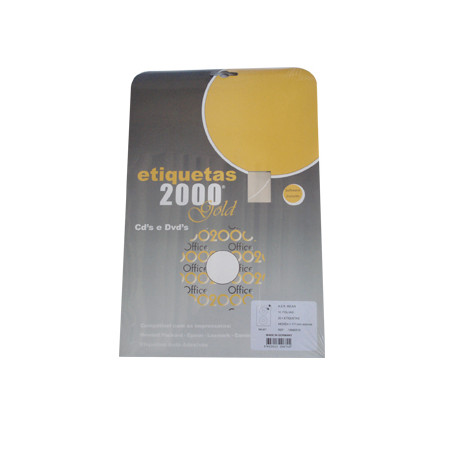 Etiquetas CD / DVD 117m Inkjet Metalizadas - Pacote com 10 Folhas e 20 Unidades