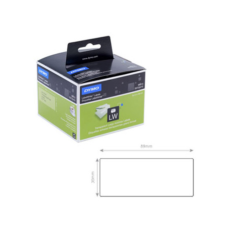 Etiquetas Transparentes Dymo de Alta Qualidade para Organizar e Identificar Correspondências (89mmx36mm)