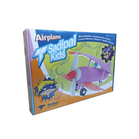 Conjunto para montar cartão de papelão temático de avião para crianças - Sadipal Kids