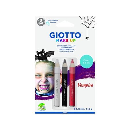 Lápis Facial Giotto Make Up Vampiro 3 unidades