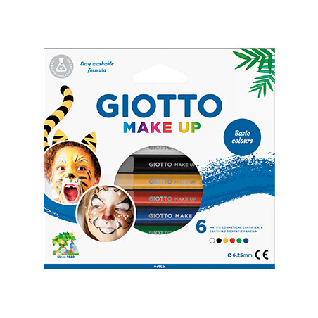 Lápis Facial Giotto Make Up Cores Clássicas 6 unidades