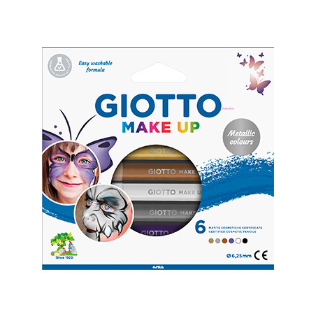 Lápis Facial Giotto Make Up Cores Metalizadas 6 unidades