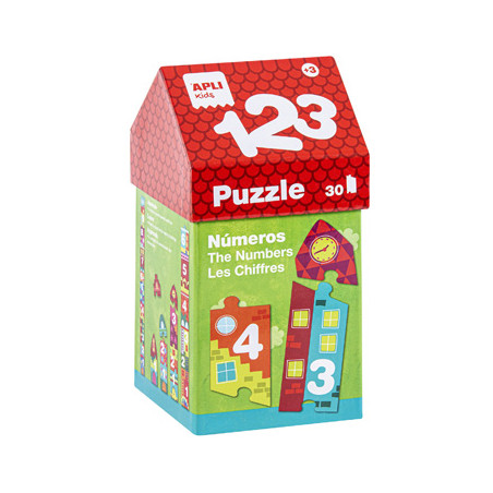 Jogo educativo para crianças: Puzzle Apli Casinha 1, 2, 3 Números - Divirta-se com 30 peças!
