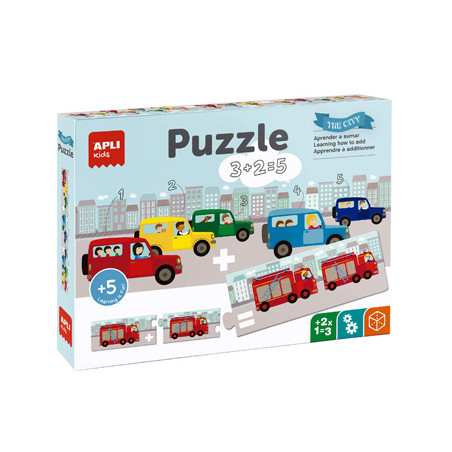 Jogo de Puzzle: Apli Somas com Tema de Transportes - 30 Peças, perfeito para desenvolver habilidades lógicas!