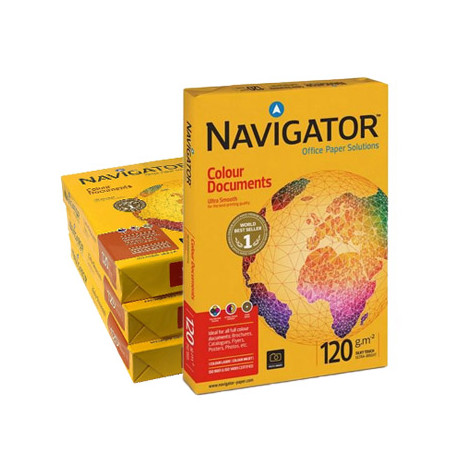 Papel de Fotocópia Navigator A3 120g (Documento Colorido) - Conjunto de 4 Blocos de 500 Folhas Cada