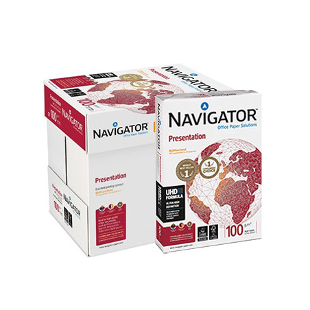 Papel de Fotocópia A4 Navigator Presentation 100 gramas - Pacote com 5 resmas de 500 folhas