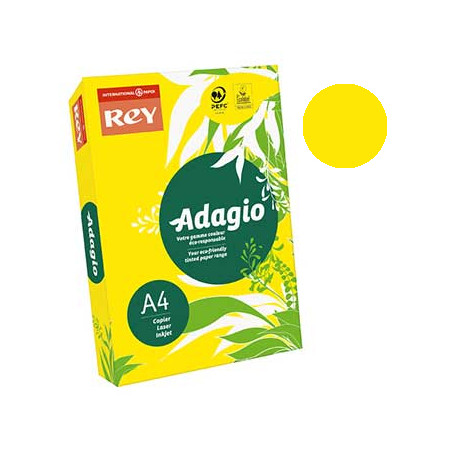  Papel de fotocópia Adagio amarelo intenso (CD66) A4 80 gramas - 1 resma (500 folhas) para impressões de qualidade