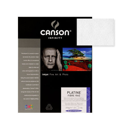 Papel Canson Infinity Platine Fibre Rag A4 100% 310g - Pacote com 10 Folhas de Alta Qualidade para Impressão