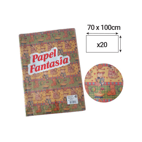  Papel de embrulho infantil com designs fantásticos - Conjunto de 20 folhas de 70x100cm
