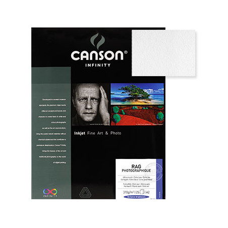  Papel Canson Infinity Rag Fotográfico A3 100% Algodão 310g 25 Folhas de Excelente Qualidade para Impressões Profissionais