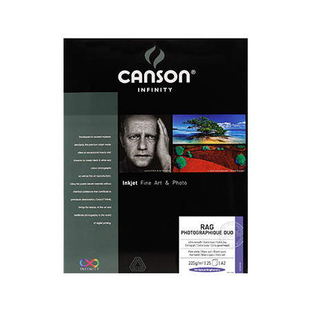 Papel Fotográfico de Algodão Canson Infinity Rag Photograph Duo A4 220g - Pack com 10 folhas