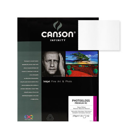 Papel fotográfico Canson Infinity Photo Gloss Premium RC A4 270g/m² - Pacote com 25 folhas para impressões de alta qualidade