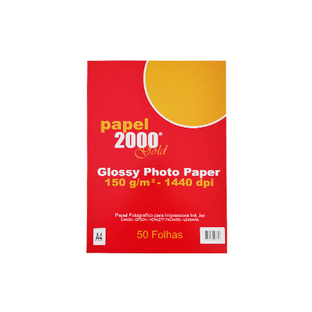 Conjunto de 50 folhas de papel fotográfico brilhante InkJet A4 de 150g - Ideal para impressão de alta qualidade!