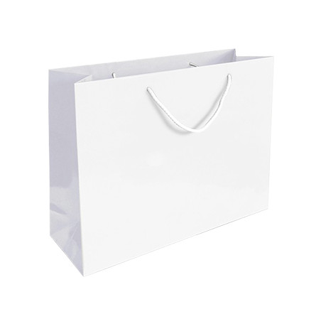 Saco em Papel Couché Branco 200g, Tamanho 54x13x44cm, com alças em cordão - Embalagem de Alta Qualidade