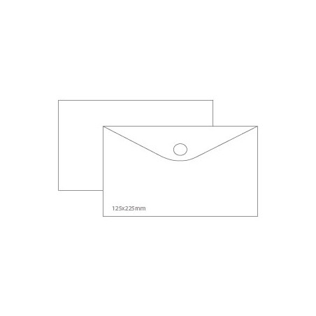  Embalagem com 10 Envelopes em Plástico Transparente, com Fecho de Velcro - Tamanho DL