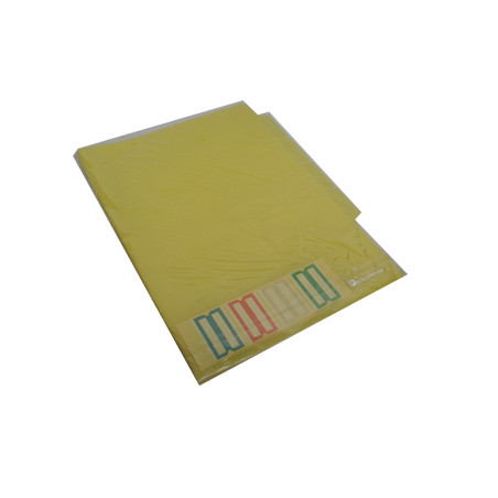 Dossier Plástico com 4 Separadores Amarelos - 1 Unidade: Organiza os teus documentos de forma prática e colorida!