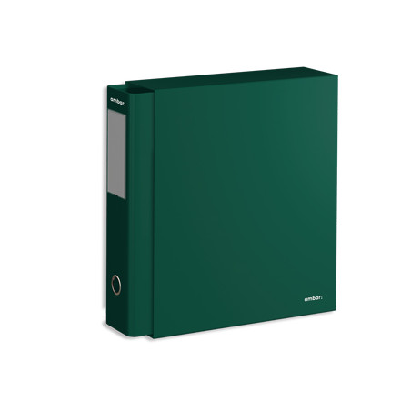 Pasta de arquivo e caixa âmbar tamanho L com calha verde - Organiza os teus documentos de forma prática e elegante