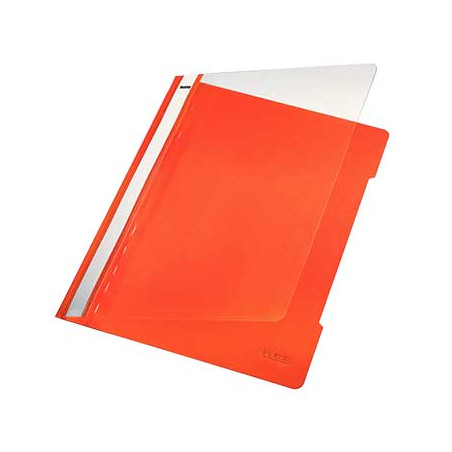 Capa de plástico transparente laranja para classificador de documentos Leitz 4191 - Pacote com 25 unidades