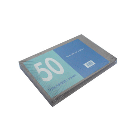 Capa para classificador em cartolina A4 folio Kraft (237x345mm) - Conjunto com 50 unidades