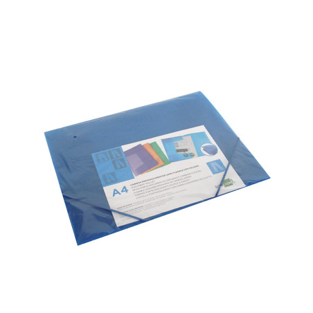 Organizador de Documentos em Plástico Transparente com Elásticos - Ideal para Folhas A4 e 3 Separadores - Cor Azul