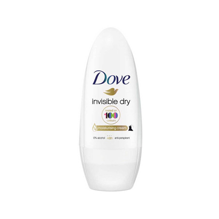 Desodorante Roll-On Dove Invisible Dry 50ml - Proteção Antitranspirante Duradoura e Invisível para Axilas