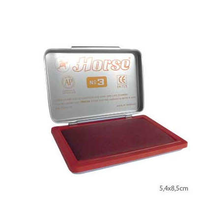 Almofada de Carimbos Nº3 Vermelho Horse 5,4x8,5cm - Ideal para criação artística e personalização