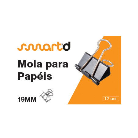 Molas para Papel 19mm SmartD - Caixa com 12 unidades: Organize seus documentos de forma prática e eficiente!