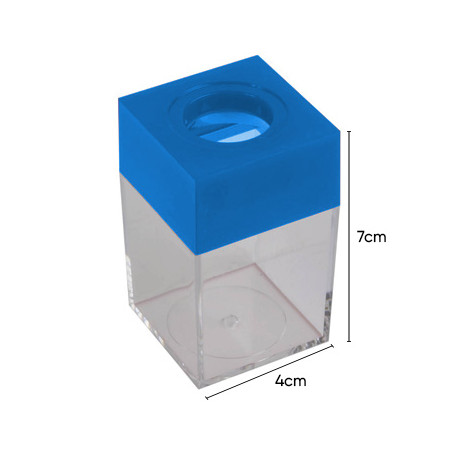 Organizador de Clips Magnético Azul Quadrado - Mantenha seus materiais organizados de forma prática