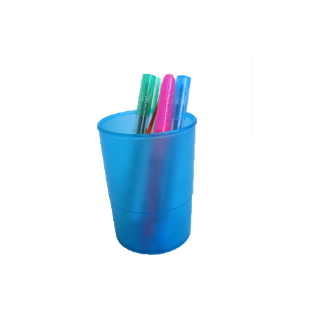 Porta-lápis azul transparente: mantenha sua mesa sempre organizada