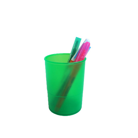 Organizador de escritório verde com transparência para lápis e canetas - Mantenha sua mesa organizada e cheia de cor!