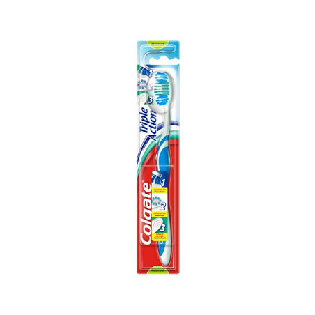 Escova de dentes Colgate Triple Action Média para uma higiene bucal completa e eficiente