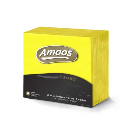 Guardanapos de Luxo Amarelo Amoos - 50 unidades de 40x40cm com 2 folhas