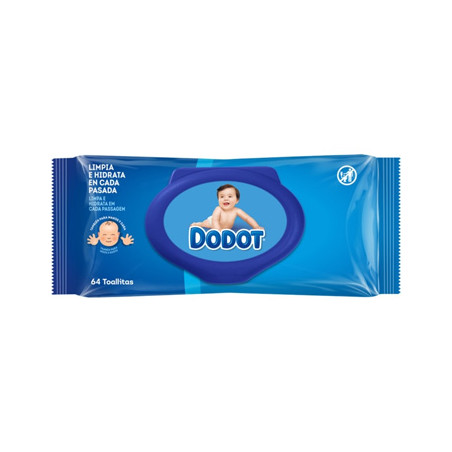 Toalhitas Dodot Dermo Active Pop Up | Embalagem com 64 unidades | Proteção suave para o bebê