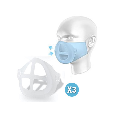  Conjunto de 3 Suportes em Silicone para Máscara de Respiração Confortável
