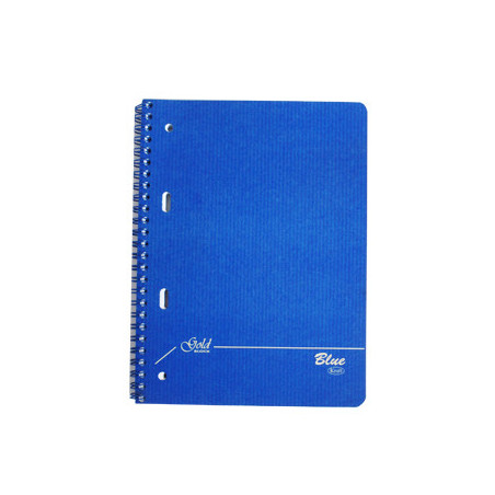 Caderno Espiral Gold Blue A5 Quadriculado 70grs 80 folhas Azul
