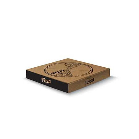  Caixa de Pizza em Cartão Kraft 330x330x38mm - Embalagem para 100 Unidades