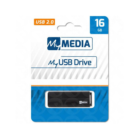  Pen Drive 16 GB USB 2.0 MYMEDIA Preto: Armazenamento de Dados de Alta Capacidade para suas Necessidades