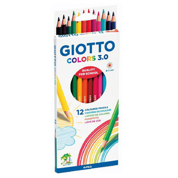 Lápis Cor Aguarelável Giotto Colors 3.0 Caixa de Cartão 12 unidades 