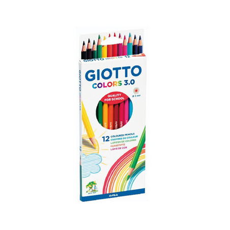 Lápis Cor Aguarelável Giotto Colors 3.0 Caixa de Cartão 12 unidades