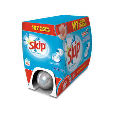 Detergente Líquido para Máquina de Roupa Skip Pro Active - 107 Doses: A solução perfeita para uma lavagem eficaz e duradoura!