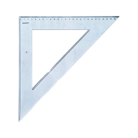 Esquadro Plástico Cristal 45 Graus - 27 cm da SmartD: Essencial para medições precisas e projetos impecáveis!