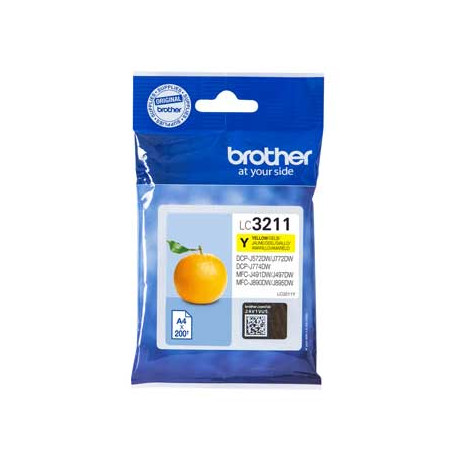  Tinteiro Brother LC3211Y Amarelo - Impressão de até 200 páginas