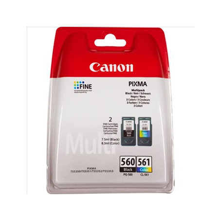 Conjunto de Cartuchos de Tinta Canon 560 / 561 Preto / Cores - Aumente a qualidade de impressão!