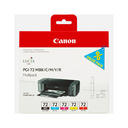 Pack de Tinteiros Canon 72 com 5 Cores (6402B009) - 14ml - Qualidade e Economia!