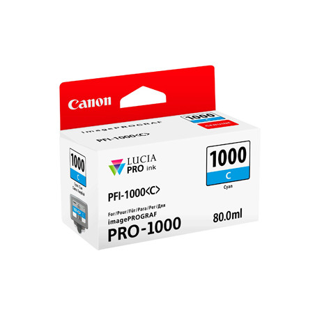 Cartucho de tinta Canon PFI-1000 Azul 0547C001 com 80ml - O melhor desempenho para a sua impressora