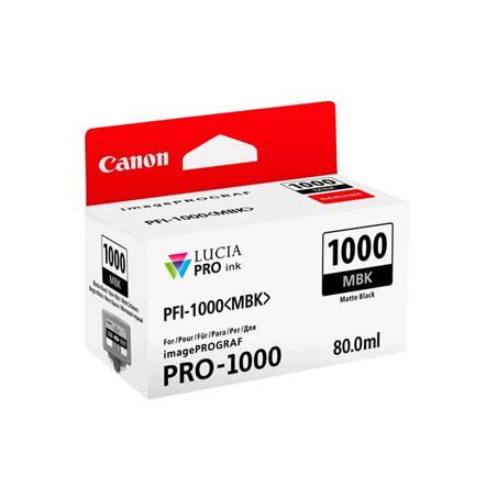 Tinteiro Canon PFI-1000 Preto Matte 0545C001 80ml - Tinta de Qualidade Profissional para Impressões Incríveis