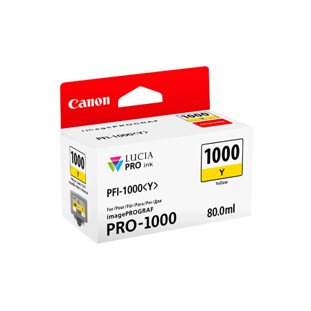 Tinteiro Canon PFI-1000 Amarelo 0549C001 - Capacidade de 80ml