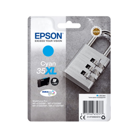 Tinteiro Epson 35XL Azul C13T35924010 - 20,3ml - Imprime até 1900 páginas