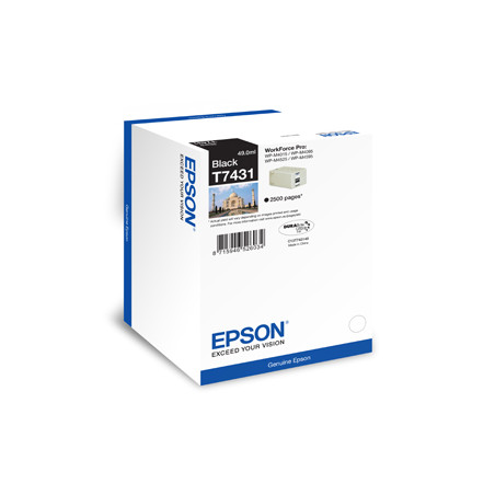 Tinteiro Epson T7431 Preto C13T74314010 - Alta capacidade de tinta para impressões duradouras